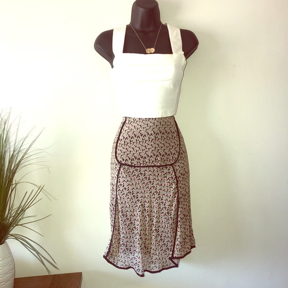 Max Studio Black Trim Pattern 100% Silk Skirt - Picture 7 of 8